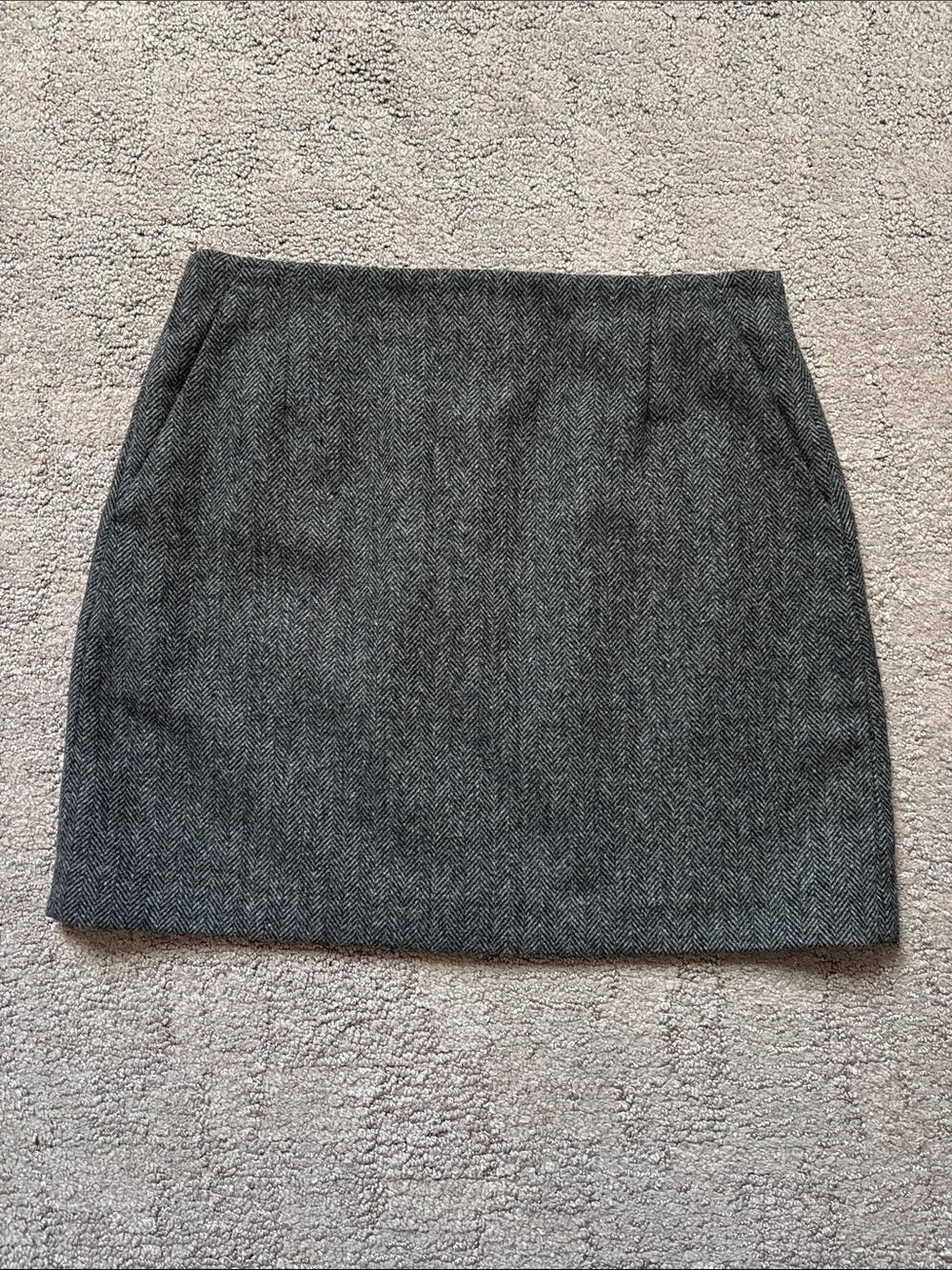 Uniqlo Tailored Gray Herringbone Mini Skirt